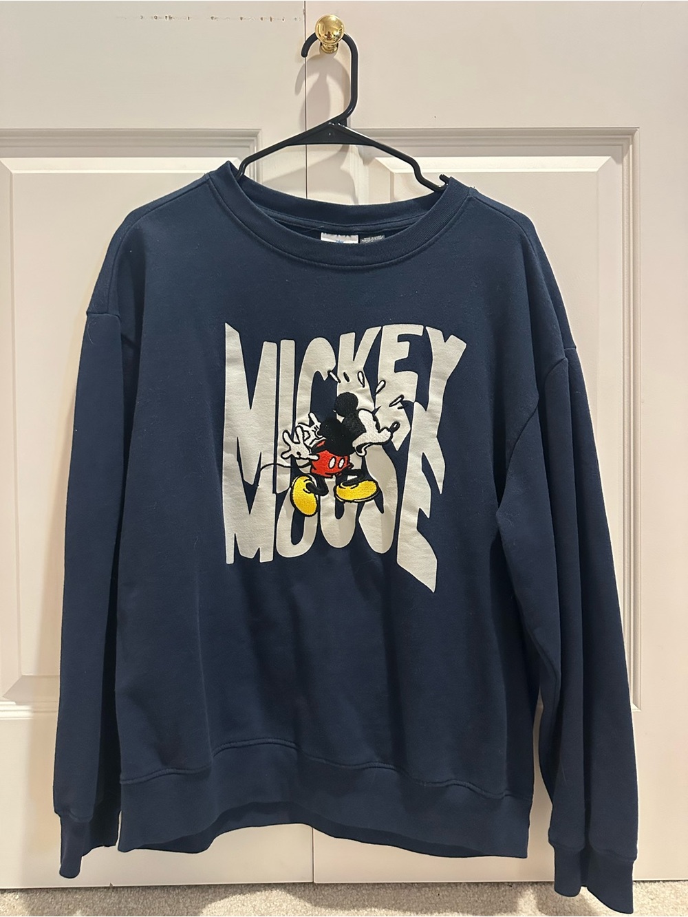 Disney Navy Crewneck Sweatshirt with Mickey Graphic